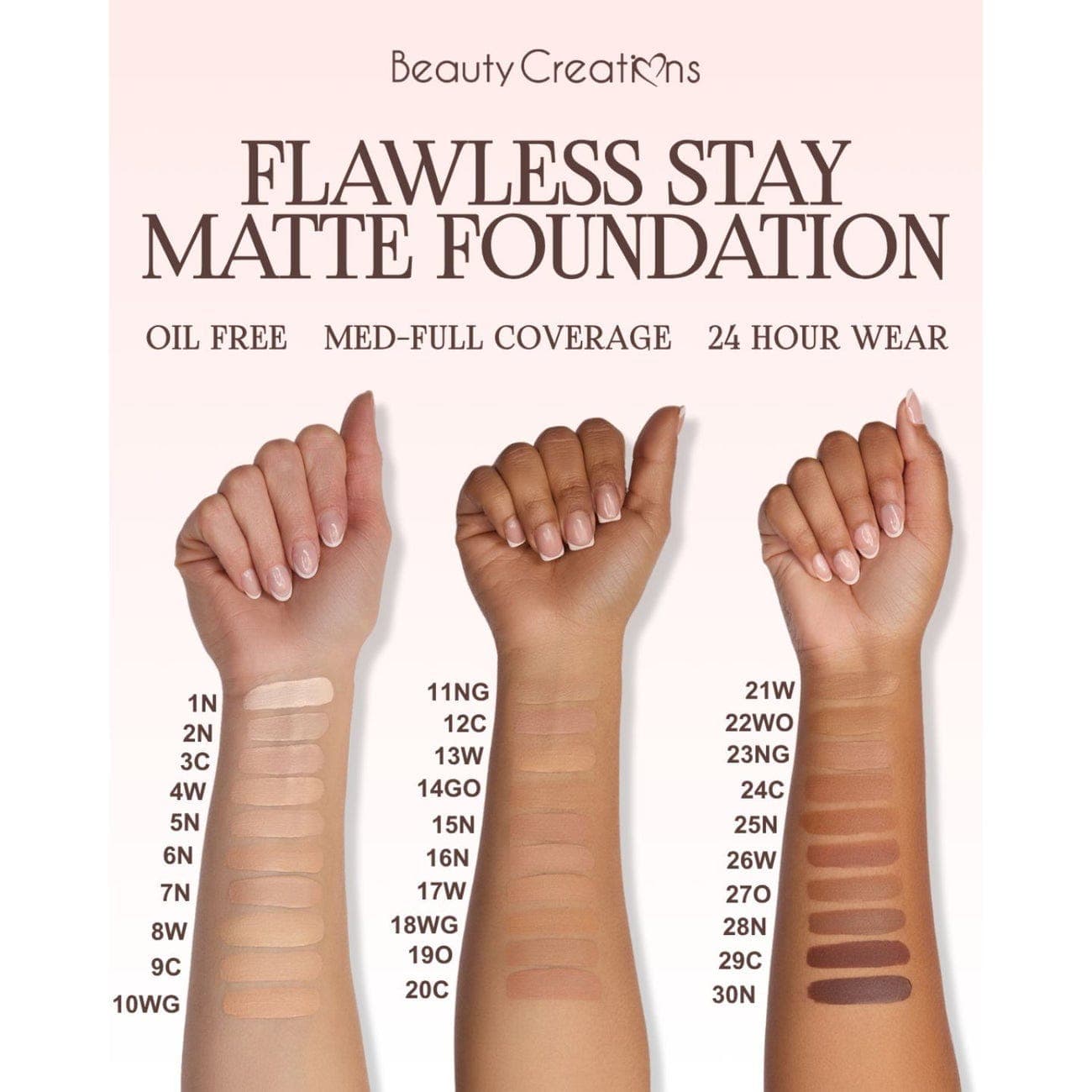 Beauty Creations Flawless Stay Matte Foundation- 7N