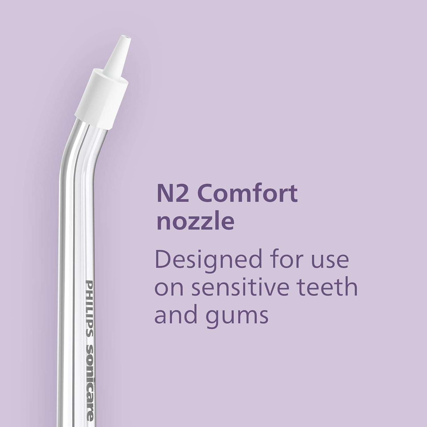 Philips Sonicare Power Water Flosser Replacement Nozzles Pack of 2 Nozzles N1 Standard & N2 Comfort (HX3072/00)